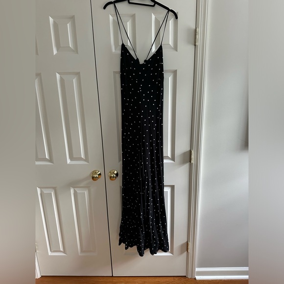 Free People - Wide Leg Black Polka Dot Jumpsuit - Size L - Picture 3 of 5